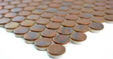 Motif main mosaïque carreau cuivre bouton cuivre brun cuisine MOS49-1506_m