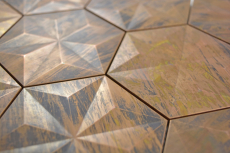 Motif main Carreau de mosaïque cuivre cuivre hexagonal 3D brun cuisineMOS49-1516_m