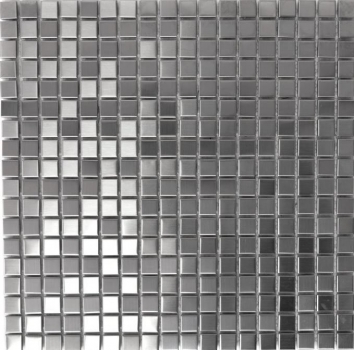 Motif main Carreau mosaïque acier inoxydable argenté acier brossé Carrelage cuisine MOS129-CE15D_m