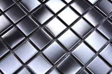 Motif main Carreau mosaïque acier inoxydable argenté acier brossé Carrelage cuisine MOS129-23D_m