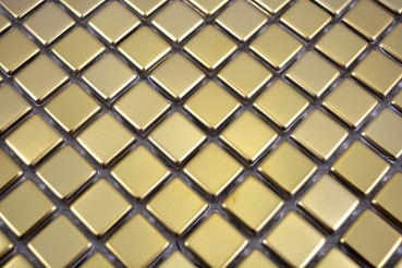 Acier inoxydable Mosaïque Carreau or brossé mat Carreaux muraux de cuisine MOS129-0707