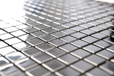 Motif main Carreau mosaïque acier inoxydable argenté acier brillant Carrelage cuisine MOS129-15G_m