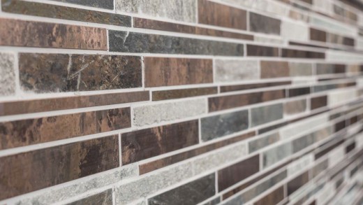 Mosaïque Carreau en pierre naturelle Cuivre gris rouille composé de bâtonnets Carrelage mural Carreaux de cuisine - MOS47-XSK565