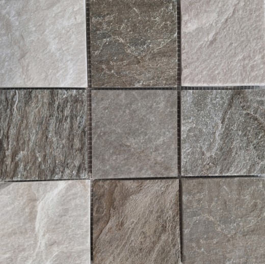 Quartzite Mosaïque beige gris mur sol douche dosseret cuisine carrelage salle de bain - MOS36-0210