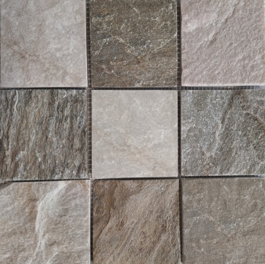 Quartzite Mosaïque beige gris mur sol douche dosseret cuisine carrelage salle de bain - MOS36-0210