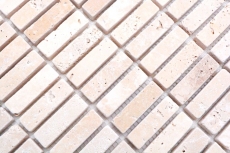 Travertin Carreaux de mosaïque Terrasse Mur Sol Pierre naturelle beige crème Plaquette de carrelage Carreaux de cuisine Salle de bain - MOS43-46158