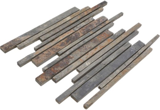 Mosaïque Ardoise Pierre Naturelle Rouille Bâtons Revêtement mural Parement rustique Carrelage - MOS34-S69