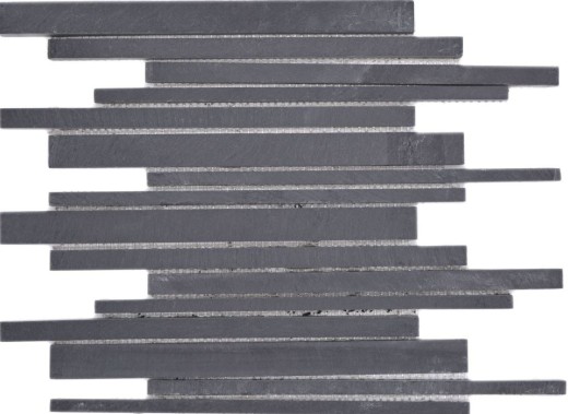 Mosaïque Carreau ardoise pierre naturelle baguette ardoise revêtement mural noir MOS34-0225_f
