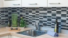 Marbre Mosaïque Carreau de pierre naturelle Rectangle Carving argenté noir - MOS40-STN89