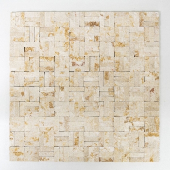 Mosaïque Carreau de marbre Pierre naturelle Parquet Splitface sunny beige 3 D MOS42-x3d63_f