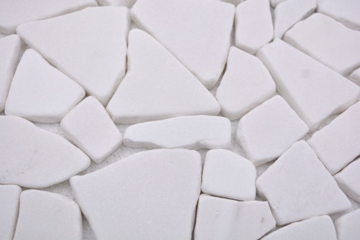 Mosaïque Fracture Marbre Pierre Naturelle Polygonale blanche Carrelage mural Carreau de cuisine - MOS44-0102