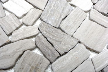 Motif main Carreau de mosaïque Marbre Pierre naturelle Bruch Ciot Gris rayé MOS44-0202_m