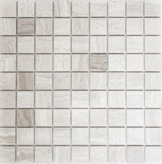 Motif main Carreau de mosaïque Marbre Pierre naturelle Gris Rayures MOS42-0204_m