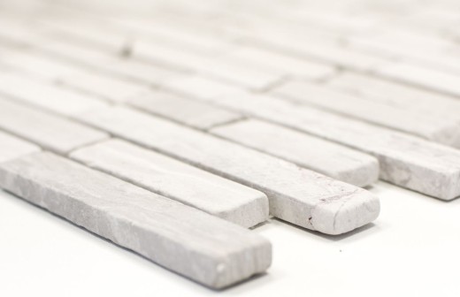 Mosaïque marbre pierre naturelle Brick composite baguettes gris clair bandes éclaboussures murales - MOS40-MOSBrick2012