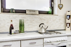 Mosaïque Marbre Pierre naturelle composite Bâtons blanc crème Brick Carrelage anti-éclaboussures Carrelage cuisine - MOS40-0102