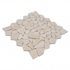 Mosaïque brisée Marbre Pierre naturelle blanc crème Polygonal Dos de cuisine Miroir anti-éclaboussures Cuisine Salle de bains - MOS44-0104