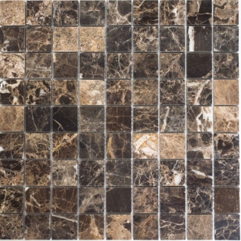 Motif main Carreau de mosaïque Marbre Pierre naturelle Impala brune polie MOS42-1306_m
