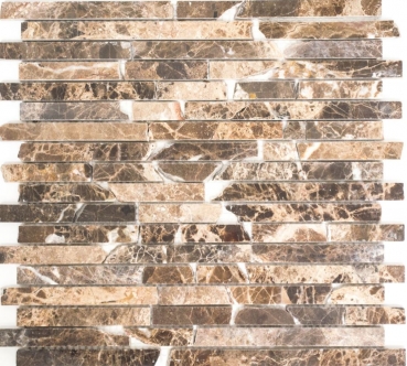 Motif main Carreau de mosaïque Marbre Pierre naturelle Brick Impala brun poli MOS40-1306_m