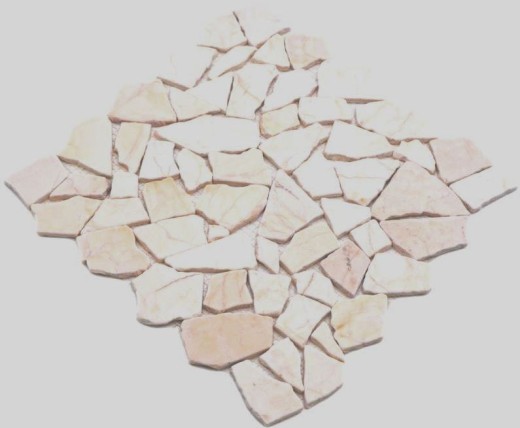 Mosaïque brisée Marbre Pierre naturelle Polygonal or crème poli Structure Carrelage Parement mural - MOS44-30-2807