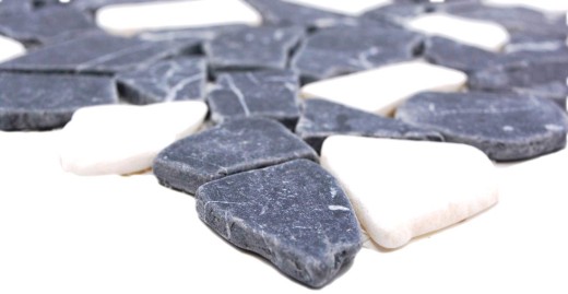 Mosaïque Fracture Marbre Pierre naturelle blanc noir anthracite Polygonal Carrelage Anti-éclaboussures Cuisine Salle de Bains - MOS44-0204