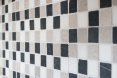 Marbre Mosaïque Carreau pierre naturelle beige gris noir Carrelage mur - MOS40-MOS32/1125