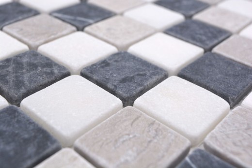 Marbre Mosaïque Carreau pierre naturelle beige gris noir Carrelage mur - MOS40-MOS32/1125