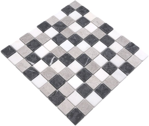 Marbre Mosaïque Carreau pierre naturelle beige gris noir Carrelage mur - MOS40-MOS32/1125