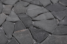 Mosaïque brisée marbre pierre naturelle gris anthracite polygonal carrelage mur cuisine salle de bain - MOS44-30-120