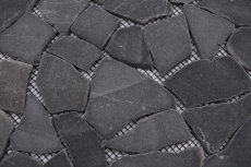Mosaïque brisée marbre pierre naturelle gris anthracite polygonal carrelage mur cuisine salle de bain - MOS44-30-120