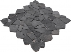 Mosaïque brisée marbre pierre naturelle gris anthracite polygonal carrelage mur cuisine salle de bain - MOS44-30-120