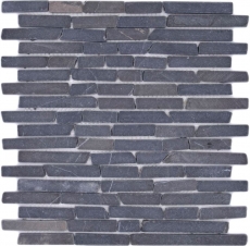 Mosaïque marbre pierre naturelle gris anthracite Brick composite baguettes protection anti-projections carrelage cuisine mur - MOS40-0125