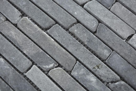 Mosaïque marbre pierre naturelle gris anthracite Brick composite baguettes protection anti-projections carrelage cuisine mur - MOS40-0125
