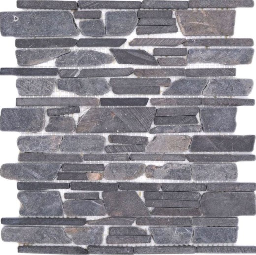 Mosaïque marbre pierre naturelle gris anthracite mosaïque brique assemblage carrelage mur parement - MOS40-0210