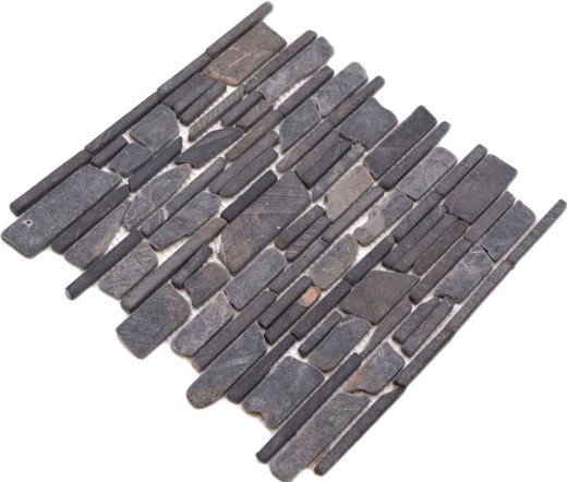 Mosaïque marbre pierre naturelle gris anthracite mosaïque brique assemblage carrelage mur parement - MOS40-0210