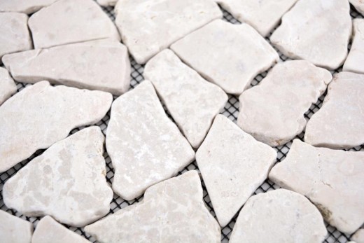Mosaïque Fracture Marbre Pierre naturelle beige clair ivoire Polygonal Carrelage Protection contre les éclaboussures Parement mural - MOS44-30-100