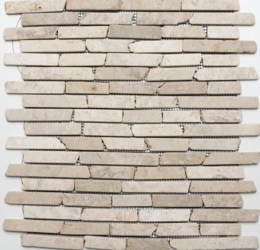 Échantillon manuel de carreaux de mosaïque Marbre pierre naturelle beige clair Brick Biancone MOS40-0105_m
