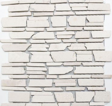 Motif main Carreau de mosaïque Marbre Pierre naturelle beige clair Mosaïque de briques Biancone MOS40-0200_m