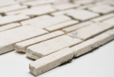 Motif main Carreau de mosaïque Marbre Pierre naturelle beige clair Mosaïque de briques Biancone MOS40-0200_m