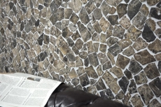 Mosaïque brisée Marbre pierre naturelle beige brun foncé Polygonal Castanao protection anti-éclaboussures Carreau mural cuisine salle de bain - MOS44-30-180