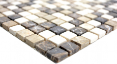 Motif main Carreau de mosaïque Marbre Pierre naturelle beige brun Castanao Biancone MOS38-1213_m