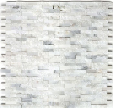 Mosaïque Marbre Pierre naturelle Brick Splitface blanc 3D petit MOS40-3D11_f