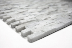 Mosaïque Marbre Pierre naturelle Brick Splitface blanc 3D petit MOS40-3D11_f