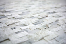 Mosaïque Marbre Pierre naturelle Brick Splitface blanc 3D petit MOS40-3D11_f