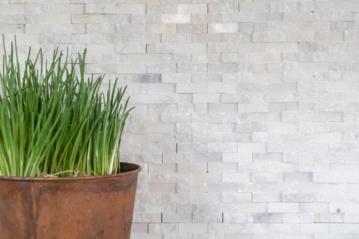 Marbre Mosaïque Carreau de pierre naturelle Brick assemblage mural blanc aspect 3D Carreau mural WC - MOS40-3D11