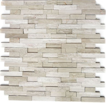 Mosaïque Marbre Pierre naturelle Brick Splitface gris rayures MOS40-3D20_f