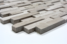 Mosaïque Marbre Pierre naturelle Brick Splitface gris rayures MOS40-3D20_f