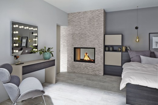 Splitface Marbre Mosaïque Mur de pierre Pierre naturelle Brick gris clair rayures Carreau de mur - MOS40-3D20