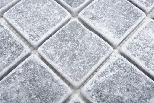 Motif main Carreau de mosaïque Marbre Pierre naturelle gris clair Bardiglio Antique Marble MOS40-40048_m