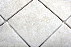 Carreau de marbre Pierre naturelle Ibiza blanc cream gris Carreau de pierre naturelle aspect antique Carreau de sol Bac de douche Carreau de mur WC - MOSF-45-42010