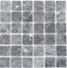 Motif main Carreau de mosaïque Marbre Pierre naturelle noir Nero Antique Marble MOS36-0404_m